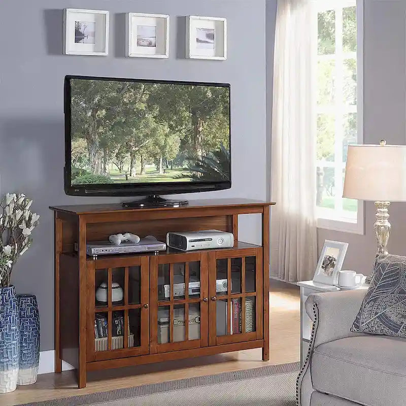 Deluxe TV Stand with Storage Cabinets and Shelf for TVs up to 55 Inches