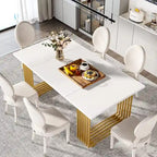 Modern Dining Table for 6-8 People, 70.8 Inch Long White Dining Room