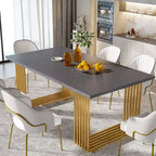 Modern Dining Table for 6-8 People, 70.8 Inch Long White Dining Room