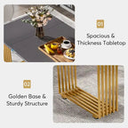 Modern Dining Table for 6-8 People, 70.8 Inch Long White Dining Room