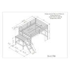 Loft Bed with Platform,ladder