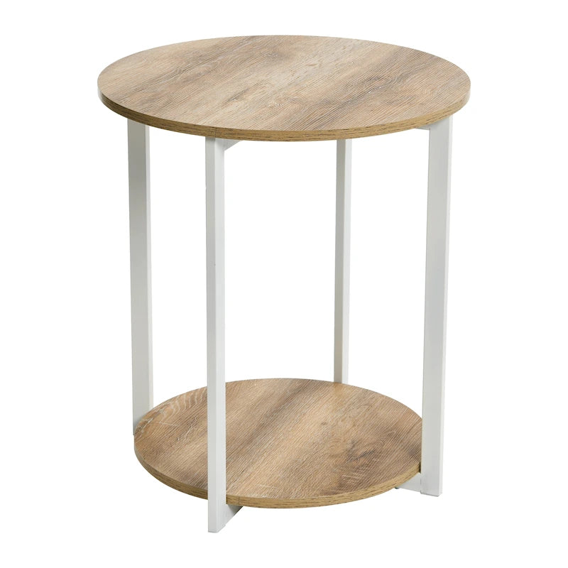Household Essentials Side End Table with Storage Shelf