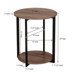 Household Essentials Side End Table with Storage Shelf