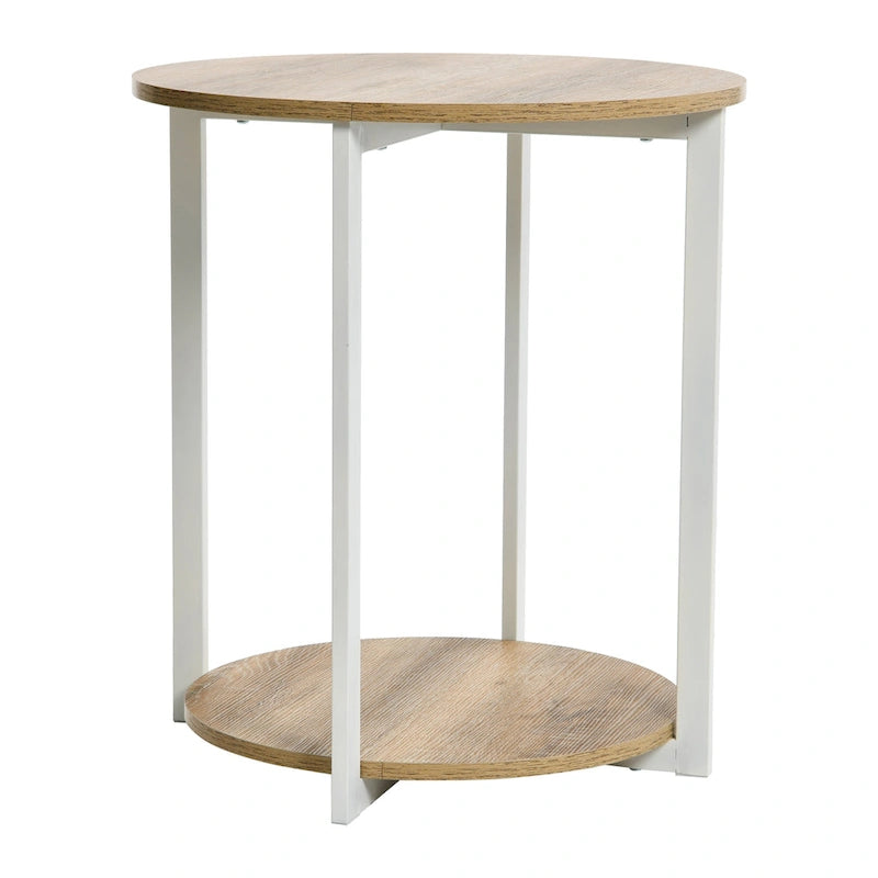 Household Essentials Side End Table with Storage Shelf