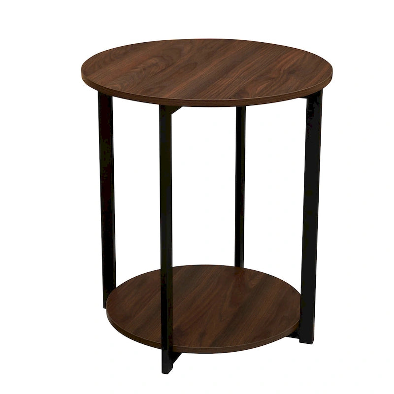 Household Essentials Side End Table with Storage Shelf
