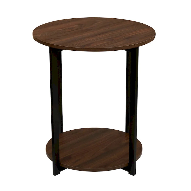 Household Essentials Side End Table with Storage Shelf