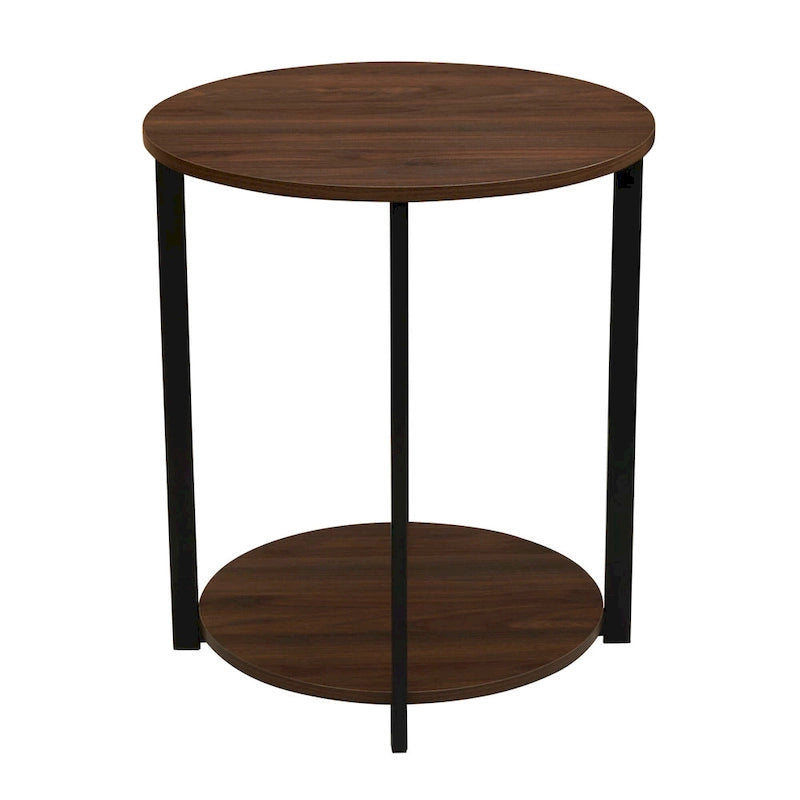 Household Essentials Side End Table with Storage Shelf