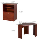 Computer Desk with Printer Cabinet, L-Shaped Corner Desk with Storage, Study PC Workstation for Home Office
