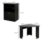 Computer Desk with Printer Cabinet, L-Shaped Corner Desk with Storage, Study PC Workstation for Home Office