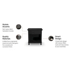 Black Wood Nightstand