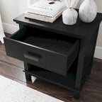 Black Wood Nightstand