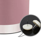 Vanity Upholstered Round Velvet Ottoman Footstool Silver Trim