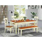 Dining Table Set Contains a Rectangle Kitchen Table and Dining Chairs with a Bench