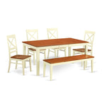 Dining Table Set Contains a Rectangle Kitchen Table and Dining Chairs with a Bench