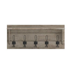 Wall Mounted Storage Rack with Upper Shelf and Storage Hooks