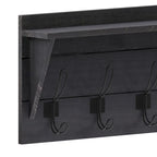 Wall Mounted Storage Rack with Upper Shelf and Storage Hooks