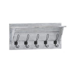 Wall Mounted Storage Rack with Upper Shelf and Storage Hooks
