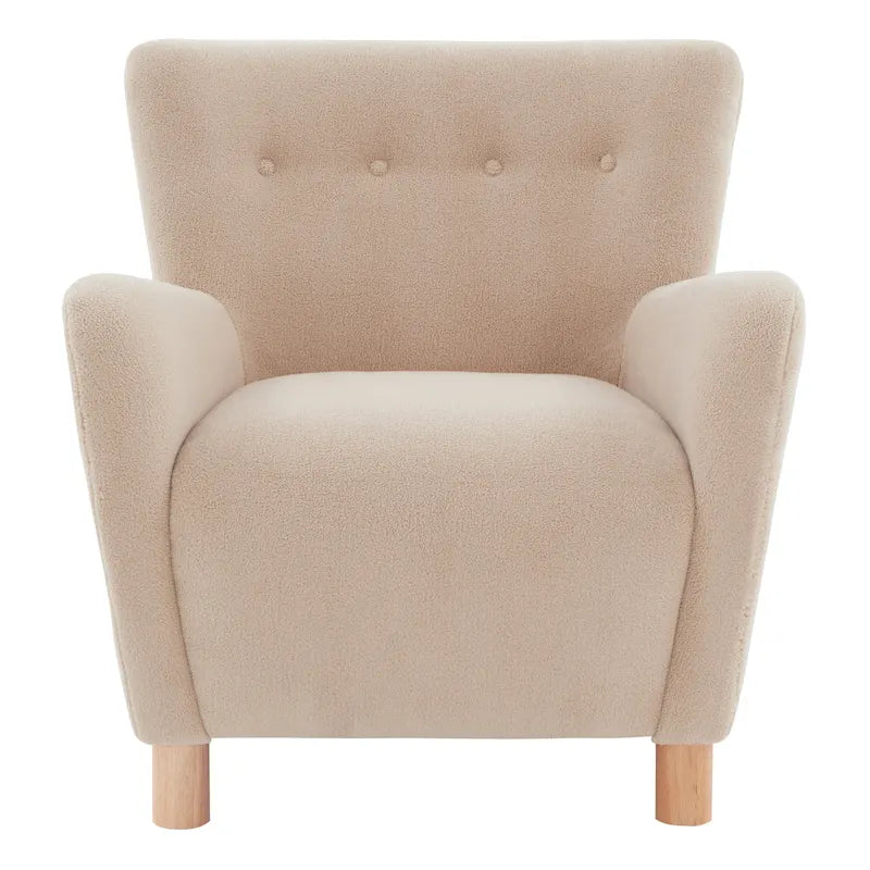 Faux Shearling Accent Chair - 31 In W x 27 In D x 33 In H