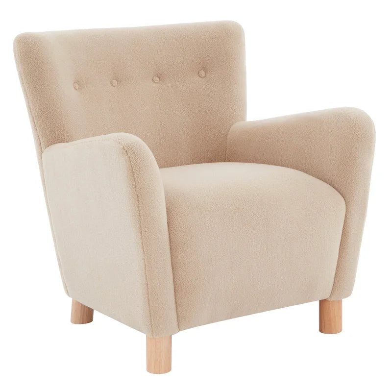 Faux Shearling Accent Chair - 31 In W x 27 In D x 33 In H