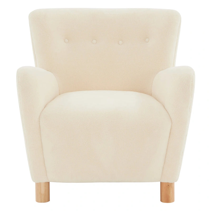 Faux Shearling Accent Chair - 31 In W x 27 In D x 33 In H
