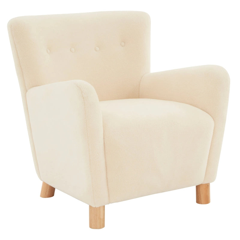 Faux Shearling Accent Chair - 31 In W x 27 In D x 33 In H