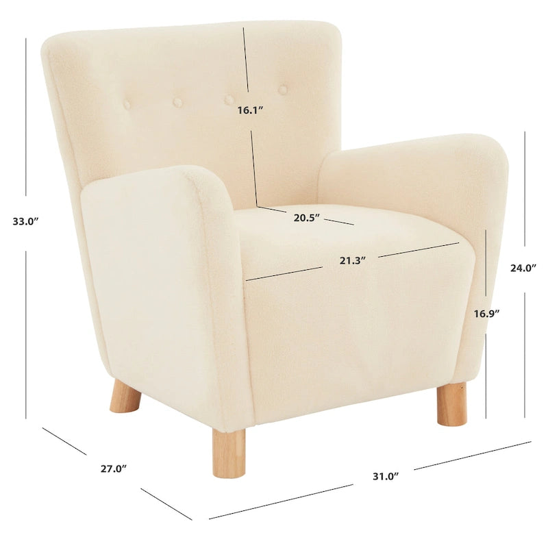 Faux Shearling Accent Chair - 31 In W x 27 In D x 33 In H