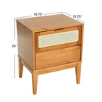 Wood 2-Drawer Bed Side Table