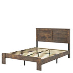 Dark Brown Full Size Wood Platform Bed Fro Bedroom