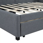 Full Size Upholstered Daybed with 2 Storage Drawers Sofa Bed Frame