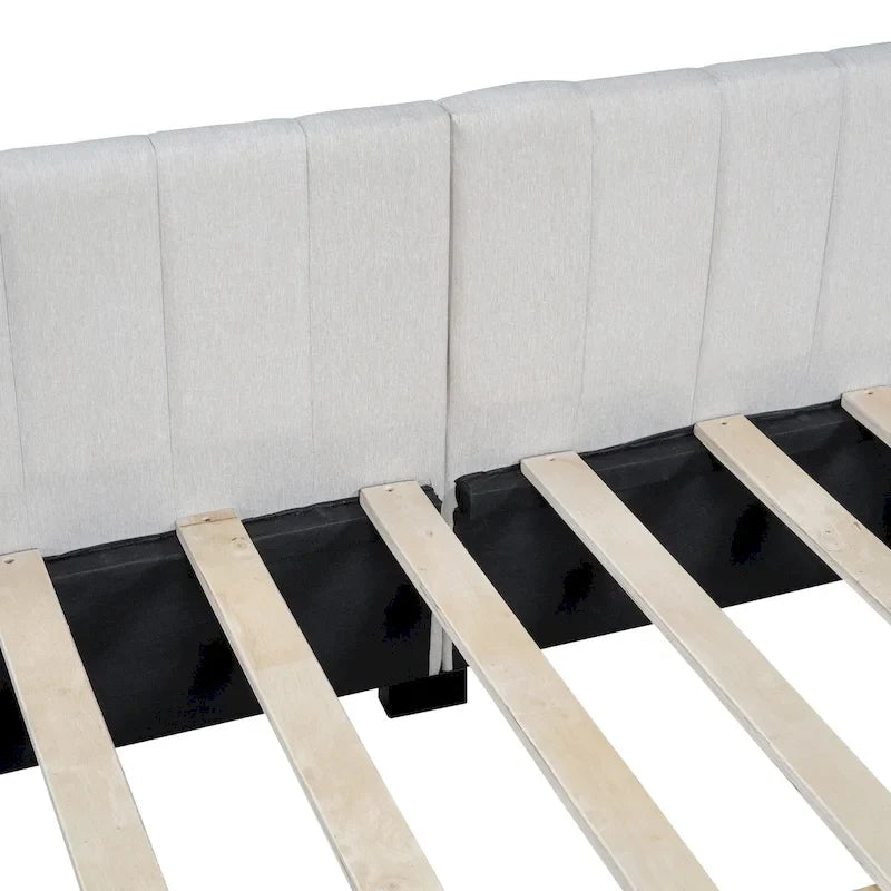 Full Size Upholstered Daybed with 2 Storage Drawers Sofa Bed Frame