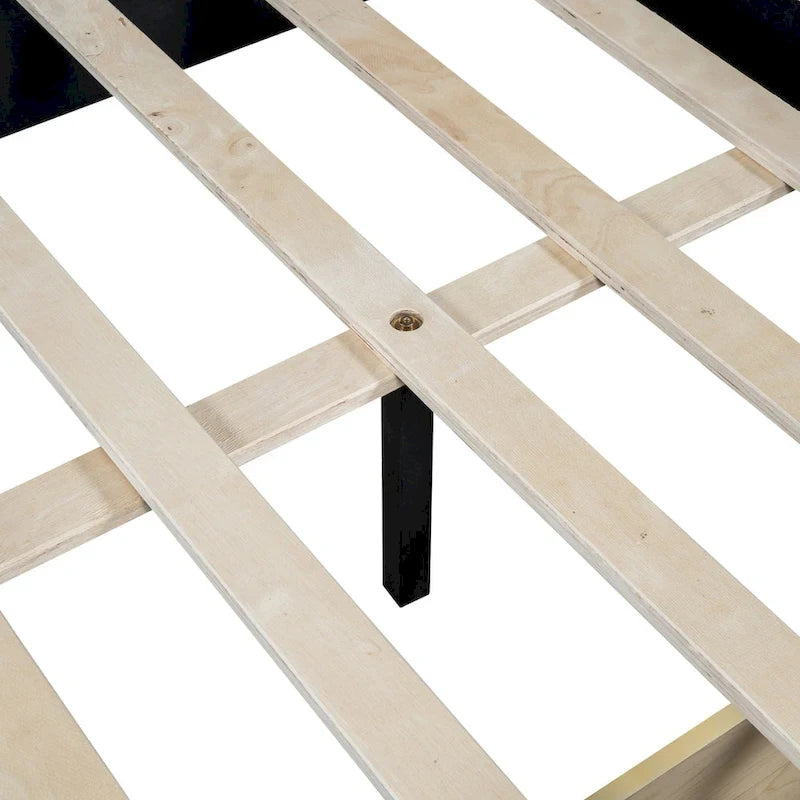 Full Size Upholstered Daybed with 2 Storage Drawers Sofa Bed Frame