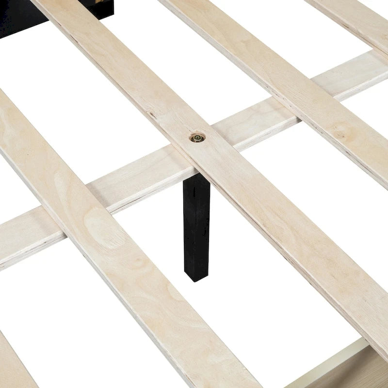 Full Size Upholstered Daybed with 2 Storage Drawers Sofa Bed Frame