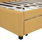 Full Size Upholstered Daybed with 2 Storage Drawers Sofa Bed Frame