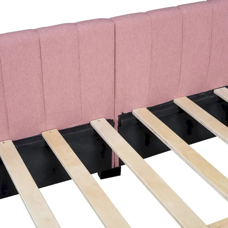 Full Size Upholstered Daybed with 2 Storage Drawers Sofa Bed Frame