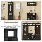 4-IN-1 Multi-functional Hall Tree Entryway Bench with Coat Rack and Shoe Cubbies