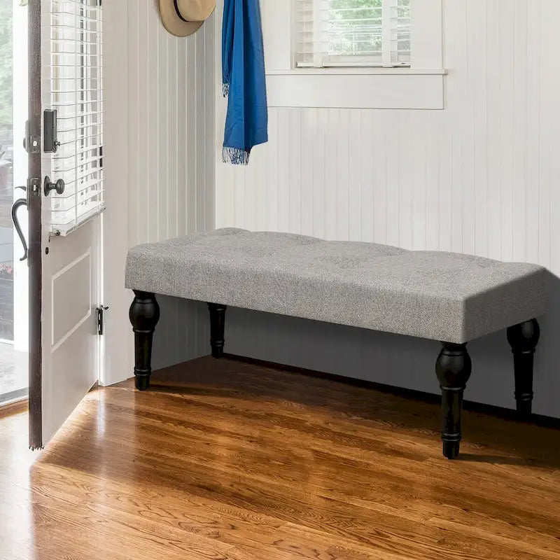 Bench 4-thickened Roman Column Feet French Upholstered Bedside Bench For Bedroom Living Room Entryway