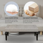 Bench 4-thickened Roman Column Feet French Upholstered Bedside Bench For Bedroom Living Room Entryway