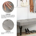 Bench 4-thickened Roman Column Feet French Upholstered Bedside Bench For Bedroom Living Room Entryway