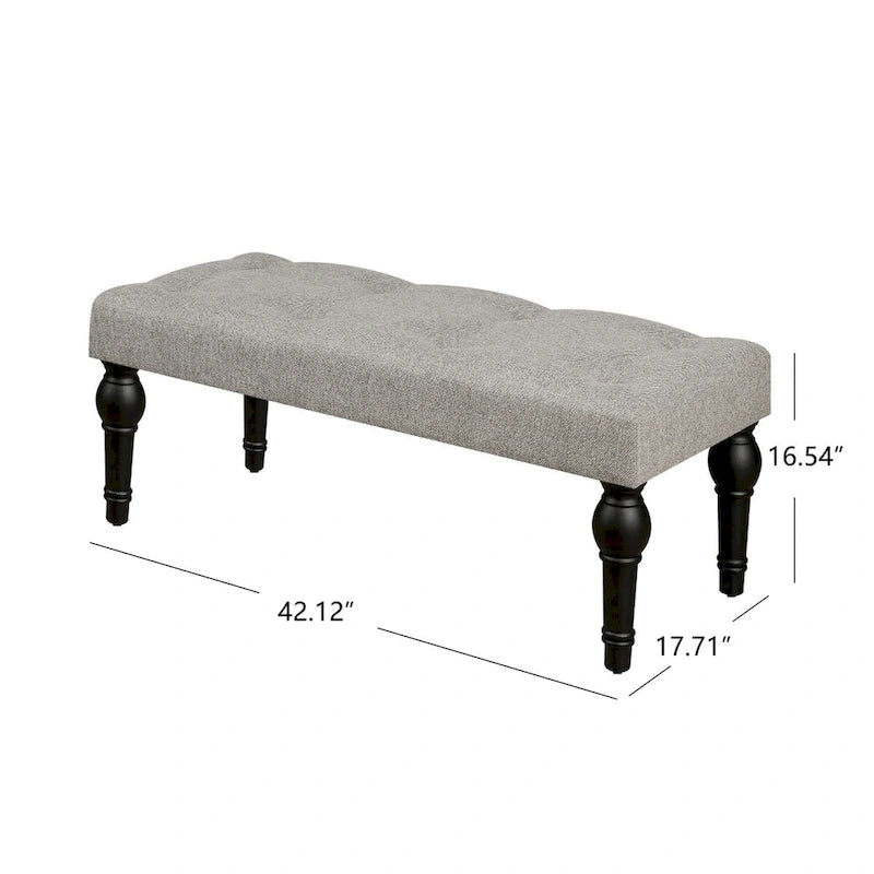 Bench 4-thickened Roman Column Feet French Upholstered Bedside Bench For Bedroom Living Room Entryway