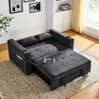 Pull-Out Sleeper Sofa Bed with Adjustable Backrest and USB Port