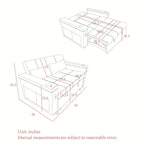 Pull-Out Sleeper Sofa Bed with Adjustable Backrest and USB Port