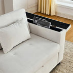 Pull-Out Sleeper Sofa Bed with Adjustable Backrest and USB Port