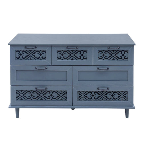 7 Drawer Cabinet,With Black Metal Handle