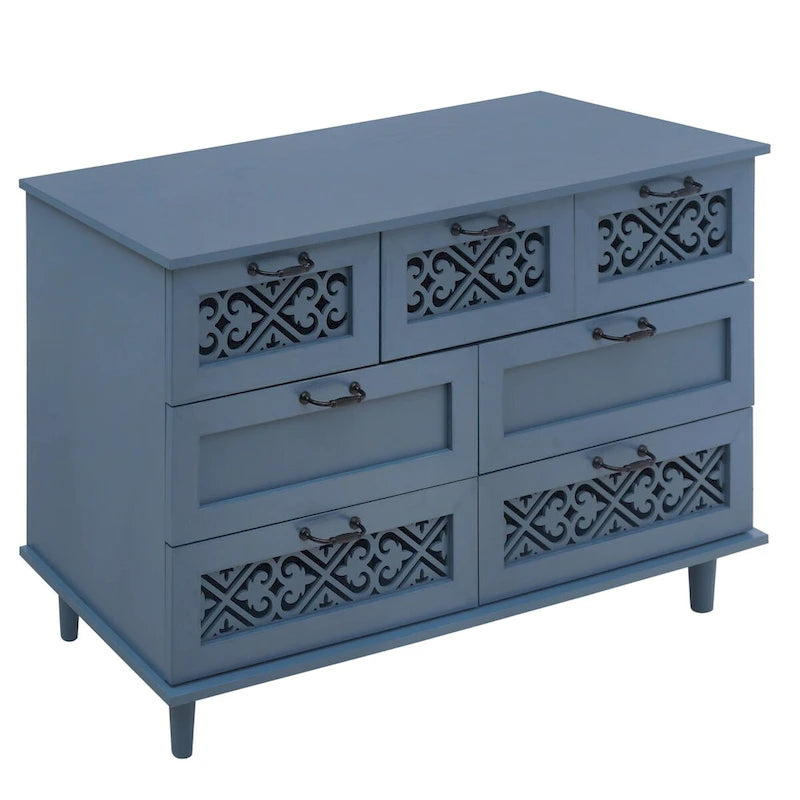 7 Drawer Cabinet,With Black Metal Handle