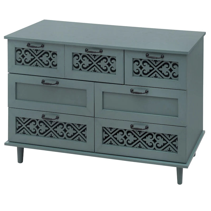 7 Drawer Cabinet,With Black Metal Handle