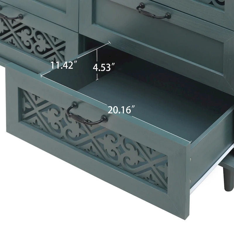 7 Drawer Cabinet,With Black Metal Handle