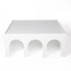 Multifunctional 4-Tier White Book Shelf & Coffee Table,Creative Furniture Floor Bookshelf,Minimalist Organizer Storage Shelves