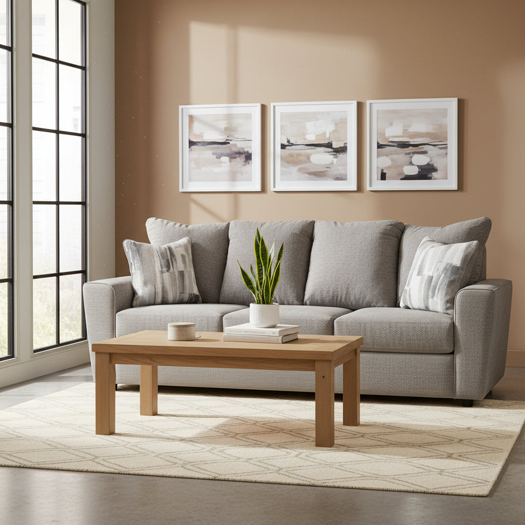 Grey Sofa - 86 W x 38 D x 39 H