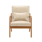 Modern PU Leather Accent Chair with One Pillow