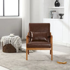 Modern PU Leather Accent Chair with One Pillow
